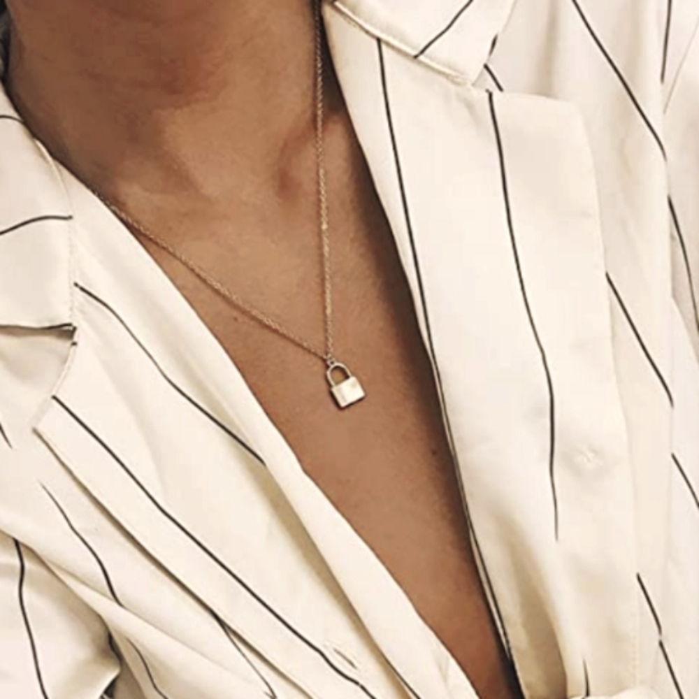 Elegant Gold Padlock Necklace